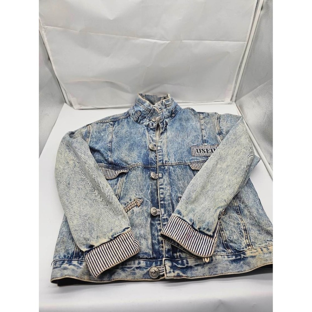 Vintage GET USED Classic Jeans RN 71554 by Elie Demin Striped Lining and Cuffs M - Picture 1 of 13